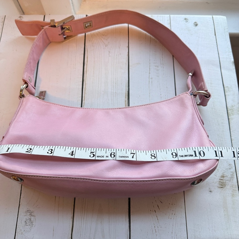 Perlina | Shimmery Pink Leather Shoulder Bag - Picture 13 of 16